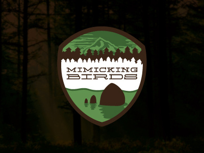 Mimicking Birds Logo badge badge logo band band logo logo mimicking birds nature logo patch patch logo shield