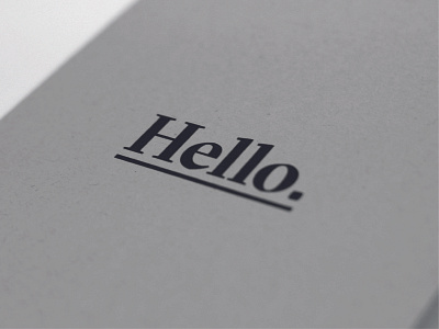 Hello. bold brochure design cover book cover design editorial design grey paper print collateral printed simple texture typography underline