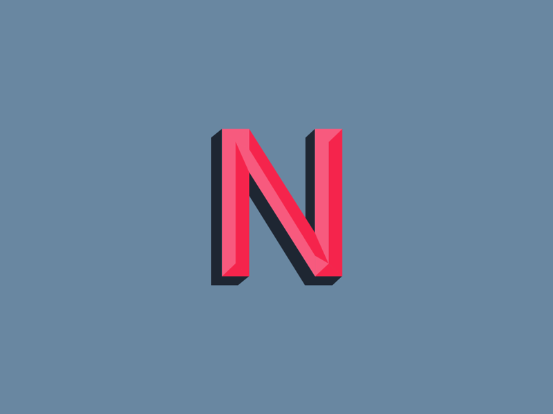 Letter N animated 3d effect animated type animated typeface animated typography colours exploded exploded view how it works how to how to shaddow shaded type animation type art typography