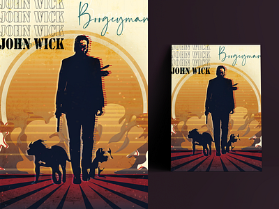 John Wick poster artwork colorful graphic design illustration illustrator cc johnwick photoshop poster retro retro design texture
