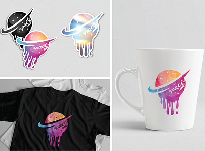 Space Ink merch branding colorful design graphic graphic design illustrator cc ink logo mockup mug photoshop space stickers t shirt vector