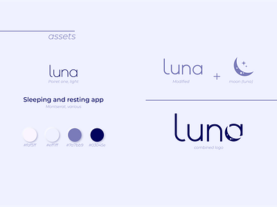 Luna assets branding design graphic graphic design illustrator cc logo logo design logotype moon neumorphic vector