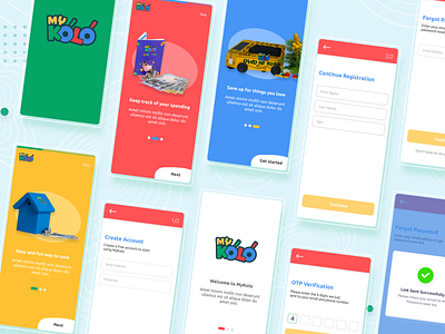 MyKolo Kids Saving App financial app kids app mobile app mobile app design piggybank savings app ui uiuxdesign