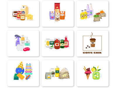 Food Category 2d app app design application categories category category app category page conserve design food and drink ice cream illustration illustrator mobile app design mobile ui spaghetti toy ui vector