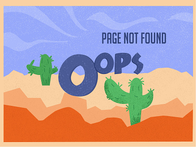 Error 404 2d app application cactus character characterdesign design error error 404 illustration illustrator ui vector