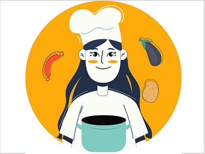 Chef 2d app design character characterdesign chef chefs design girl illustration illustrator instagram stories ui vector woman