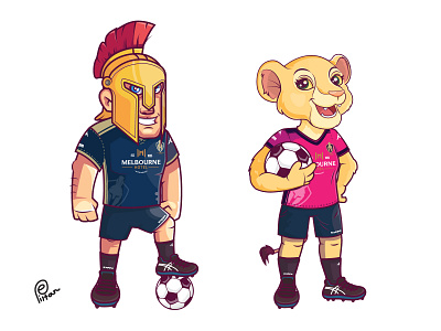 S.C. Corinthians Football Inc. Characters 2d 3d animation branding character characterdesign characters design football funy graphic design illustration illustrator lion logo melbourne motion graphics paint sport