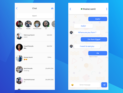 Chat screen chat mobile ui design