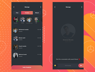 Chat screen chat mobile ui design