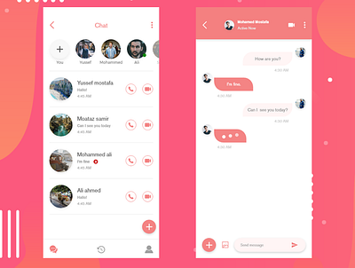 Chat screen chat mobile ui design