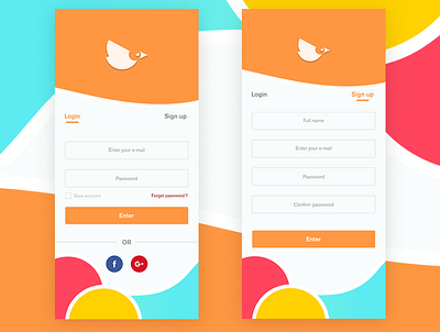 login & sign up branding mobile mobile app mobile design ui design