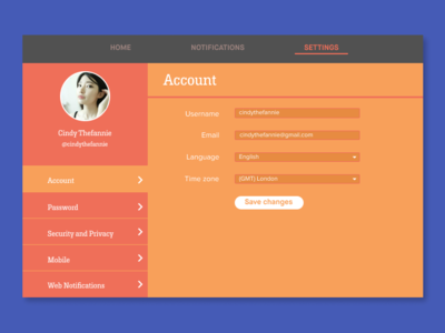 Setting UI - Daily UI #007 app design flat illustration ui web website