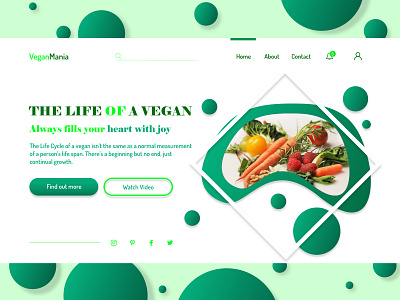 Vegan Mania adobe xd grafic design hero design landing design mockup design ui ux design user experience design web design