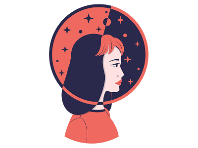 Space Girl design flat illustration space girl vector