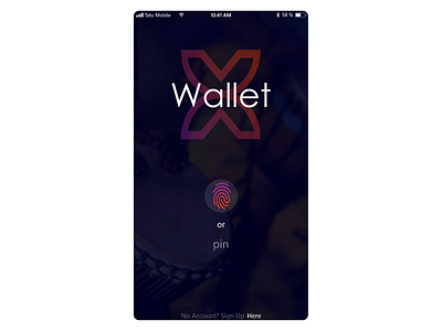 X Wallet Login Screen africa biometric bitcoin crypto gradient login screen wallet app