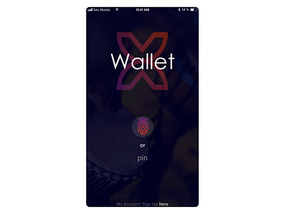 X Wallet Login Screen