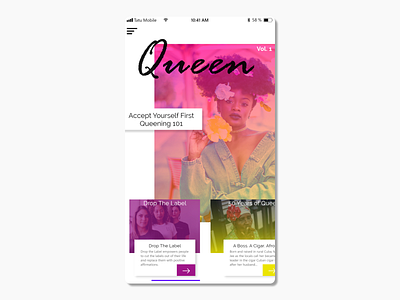 WOC Magazine App design gradient magazine mobile app typography ui