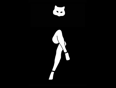 sexycat cat logo vector