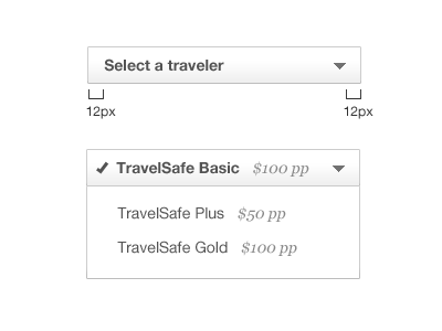 Simple Dropdown - UI for Go Ahead Tours clean ui drop down simple