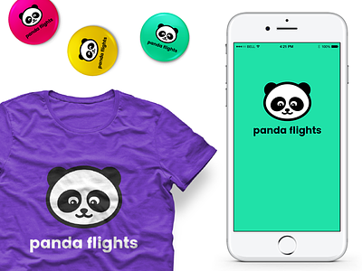 Panda Flights Logo brand brand design brand identity colors flights logo logo design panda startup travel visual brand