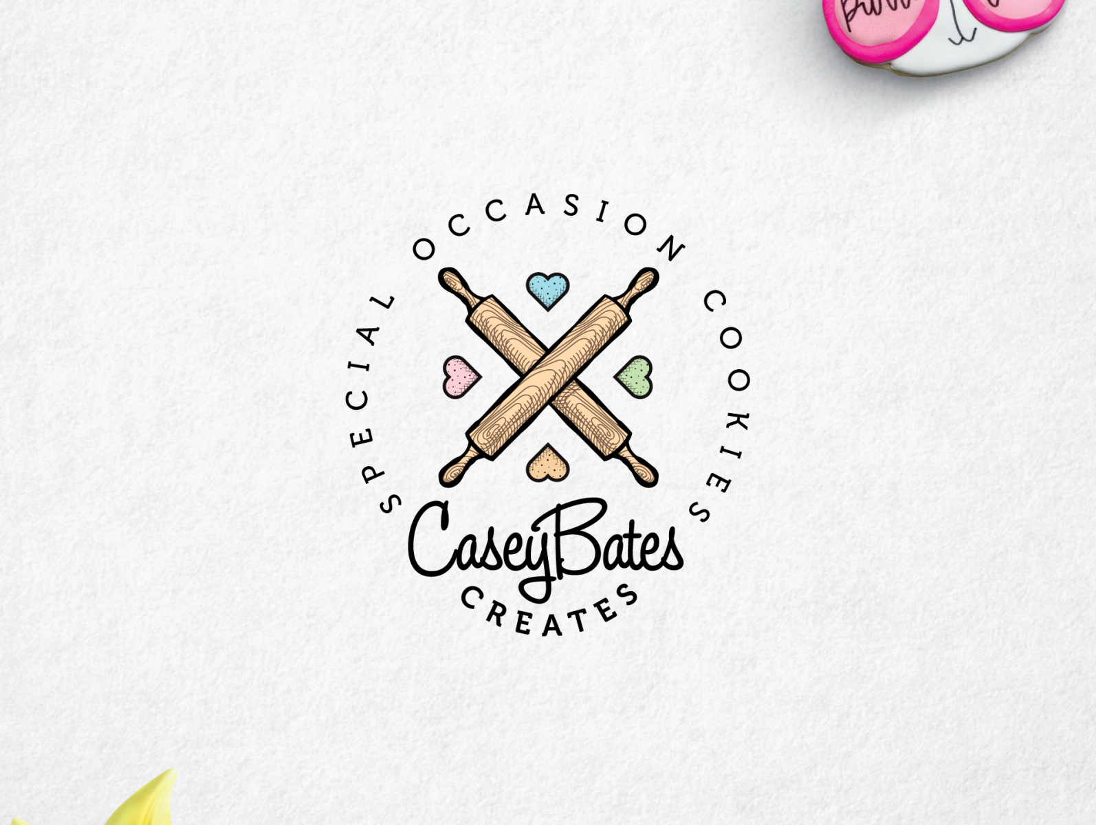 Cute logo design for a custom iced sugar cookies bakery by Grok on ...