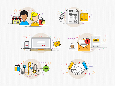 Commercial Web App - Onboarding Icons design flat illustration onboarding ui ui vector