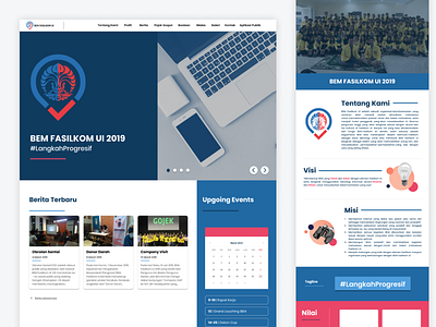Revamp Website Design - BEM Fasilkom UI 2019 bem blue company profile homepage landing page organization student webdesign website