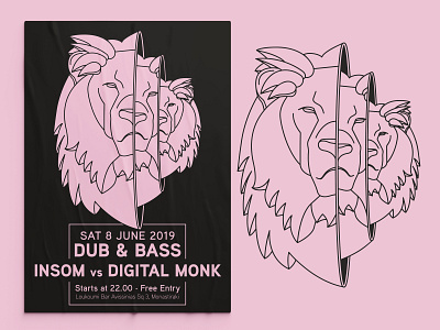 Lion Babushka | Poster babushka balanscape design event poster graphic design illustration illustration design illustrations line art lineart lion minimal minimal design minimal poster minimalism music poster poster poster design posters vector