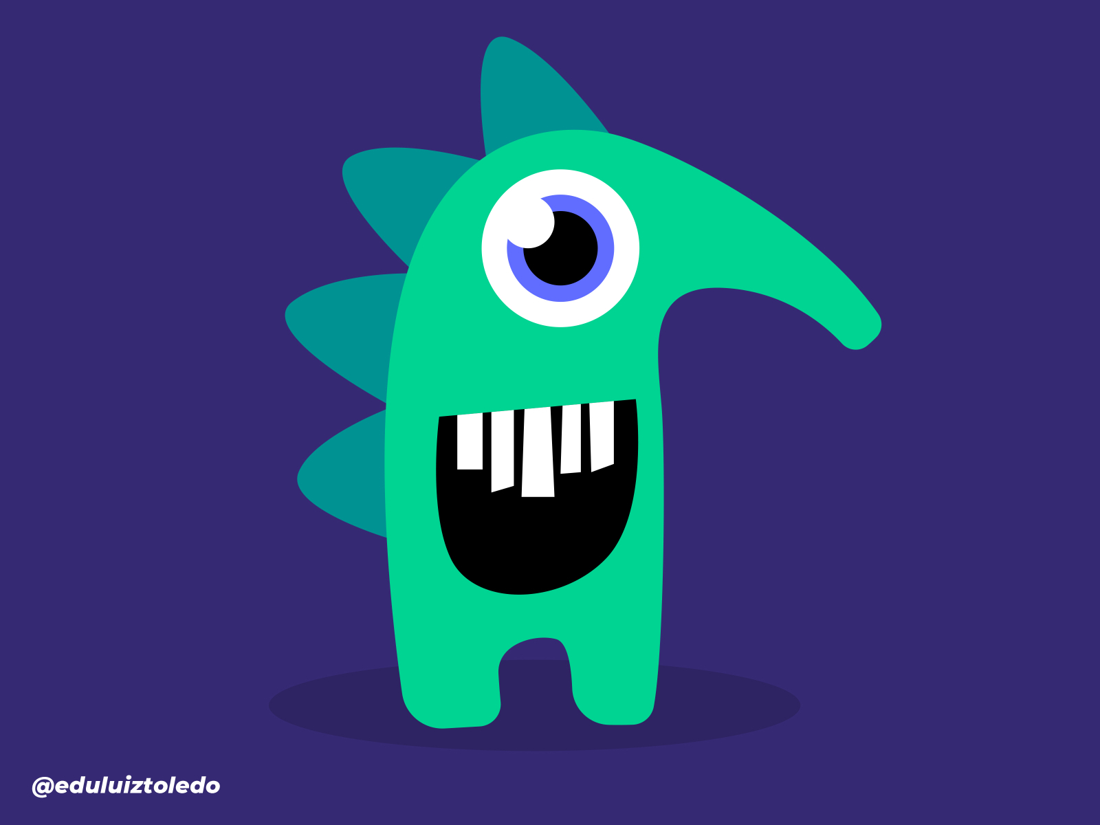 Prickly monster that goes cuteness! by Eduardo Lecdt on Dribbble