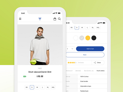 Shoping(Three) card design ui