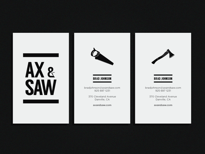Ax & Saw Brand Design brand business card design identity