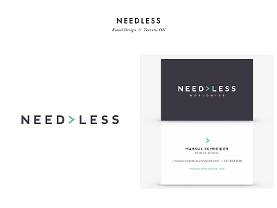 Needless branding business card design graphic identity non profit typography