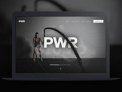 PWR brand branding creative depth of field design fitness graphic gym logo identity interaction logo modern typography ui ux web web desgin website
