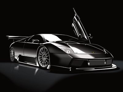 Lamborghini Murcielago R-GT affinitydesigner car lamborghini racecar sportscar vector