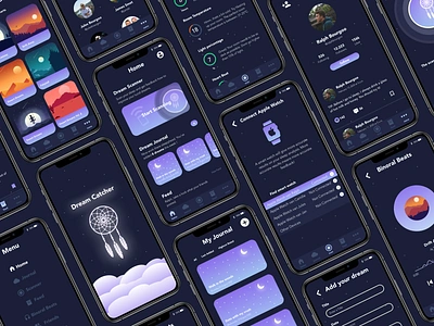 App design: Lucid Dreaming app app design application application design branding design dream app dreaming lucid dream lucid dreaming ui uiux ux web webdesign