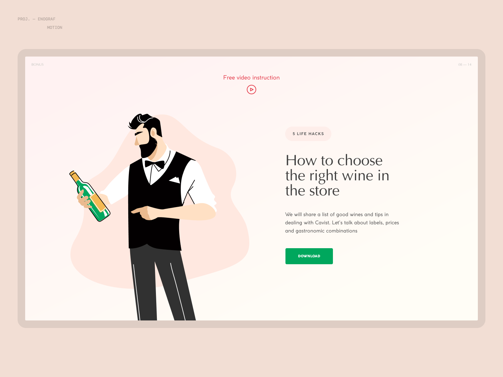 proj. — Enograf animation design flat illustration minimal typography ui ux web website