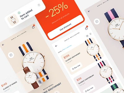 Daniel Wellington – Store concept p.2 app design flat graphic design minimal typography ui ux web website