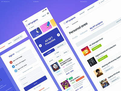 NFT projects design minimal typography ui ux