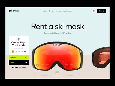 Ski mask rental service - design concept design logo minimal typography ui ux web website