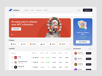 NFT market UI design concept