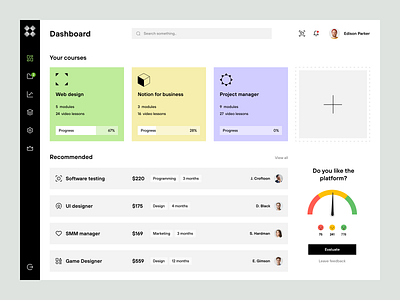 Dashboard. Educational platform. p2