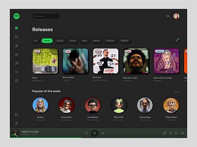 Spotify - UI concept design minimal typography ui ux web website