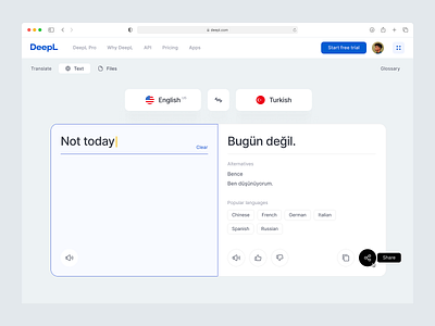 DeepL — UI design concept.