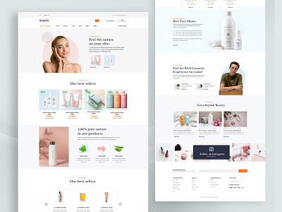 Sophia - Landing page app app design clean cosmetic cv design ecommerce app minimal ui uiuxdesign ux web design website
