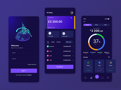 Crypto wallet - Crypto Currency App app app design application ui crypto crypto currency cryptocurrency eye catching finance minimal mobile product design ui ux
