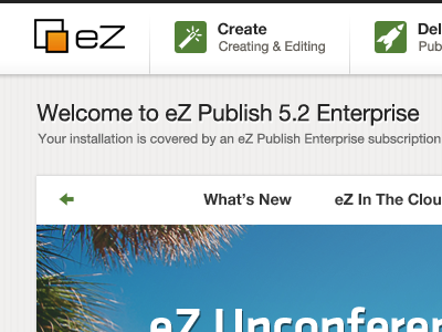 eZ Publish - App UI Dashboard View