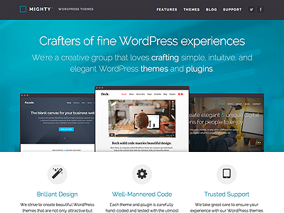Mighty WordPress Themes css design html js php typography ui ux wordpress