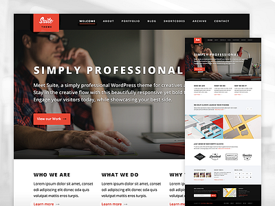 Suite WordPress Theme bold clean minimal responsive theme typography ui ux wordpress