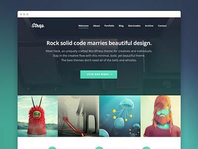 Strap WordPress Theme bold clean minimal responsive theme typography ui ux wordpress