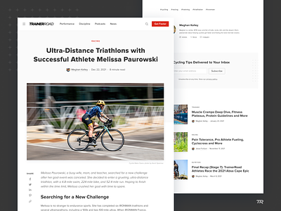 Blog Redesign UI & UX Improvements bike blog branding clean cycling cyclist design minimal product training ty typography ui ux wordpress